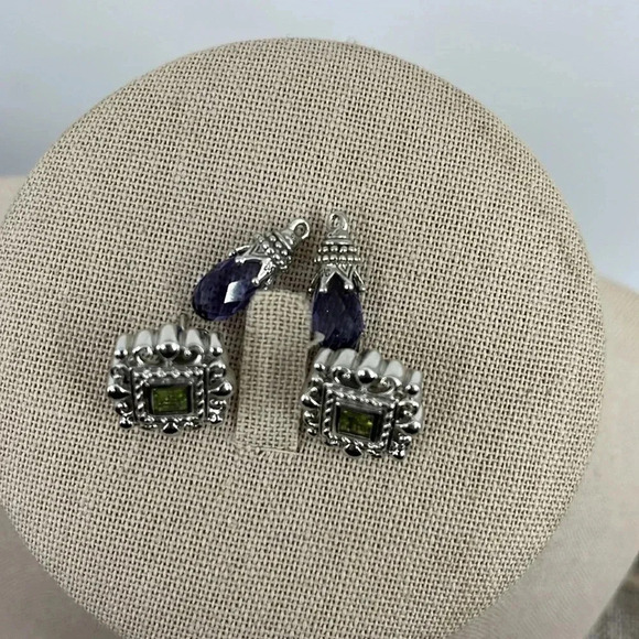 Rare Jennifer Cary 925 Silver Gemstone Earrings & Pendants Set - Picture 7 of 15